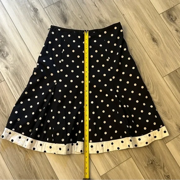 Carole Little Womens Polka Dot Fit-flare Cotton Midi Skirt Lined Size 8 EUC Blue - Picture 7 of 9